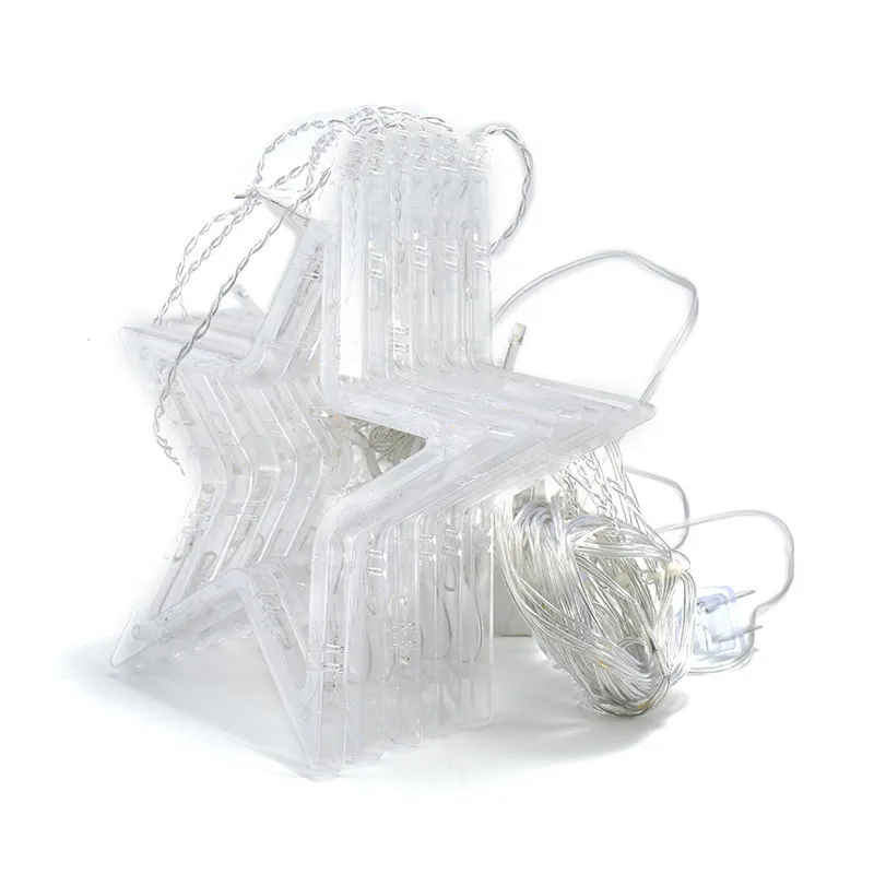 Светодиодные звезды рождественские подвесные занавески гирлянда сетка