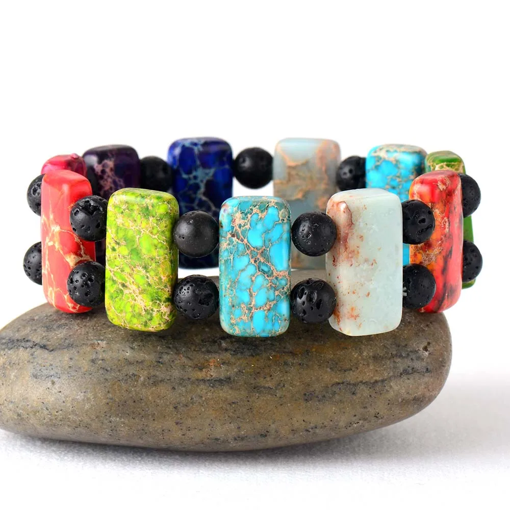 Мужские и женские браслеты из чакры ювелирные изделия с эфирным маслом 7 цветов