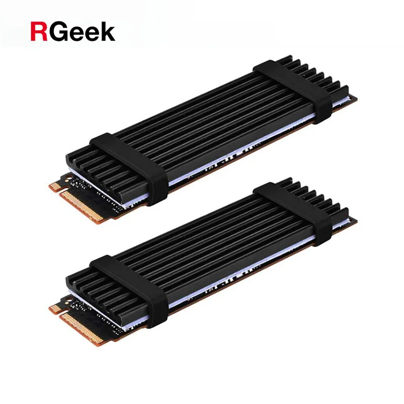 2 шт. M.2 SSD теплоотвод NVME NGFF M.2 2280 твердотельный жесткий диск Алюминиевый Радиатор Охладитель радиатор термоохлаждающая подушка для ПК - изображение