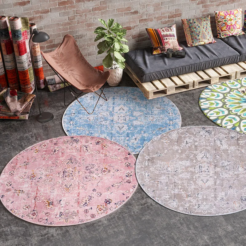 Скандинавский простой марокканский круглый ковер розовая детская комната