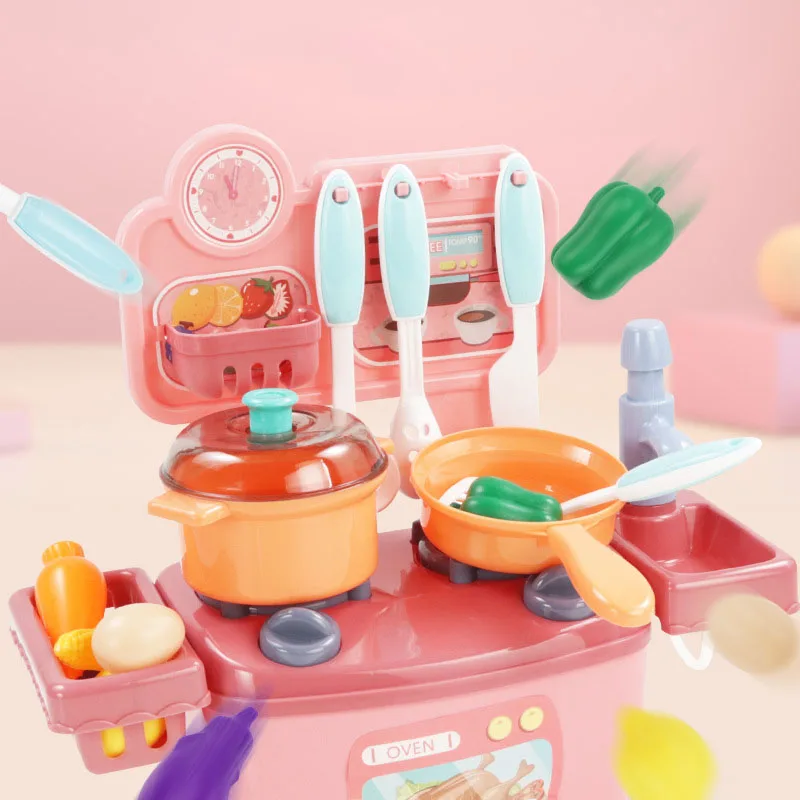

Kitchen Toys Imitated Chef Pretend Cooking Food Play Dinnerware Set Safe Cute Children Girl Toy Gift Fun Game