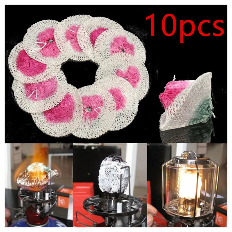 10pcs No Radioactive Safe Gauze Mesh Gas Lantern Mantles Accessories Camping Outdoor Tools Durable Non-Polluting Light Cover | Лампы и