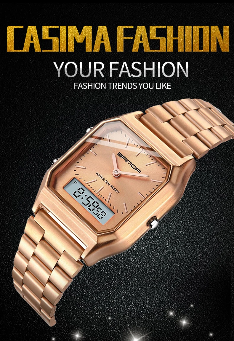 SANDA Military Sports Watches Waterproof Mens Watches Top Brand Luxury Clock Electronic LED Digital Watch Men Relogio Masculino