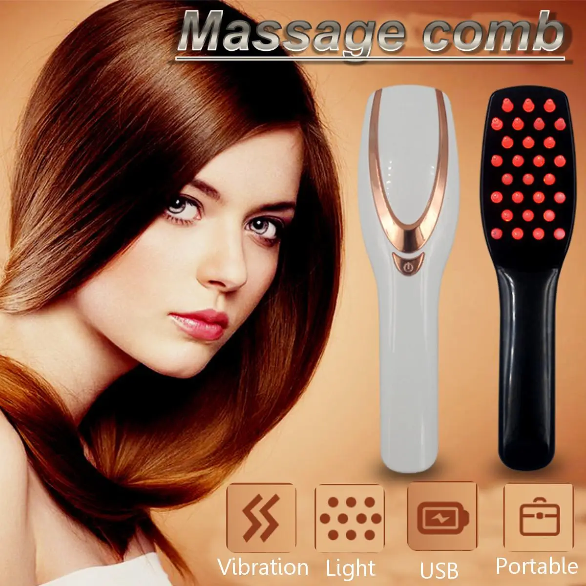 

Лазерная расческа для роста волос, электрический инфракрасный луч, расческа для защиты от выпадения волос, устройство для роста волос, масс...