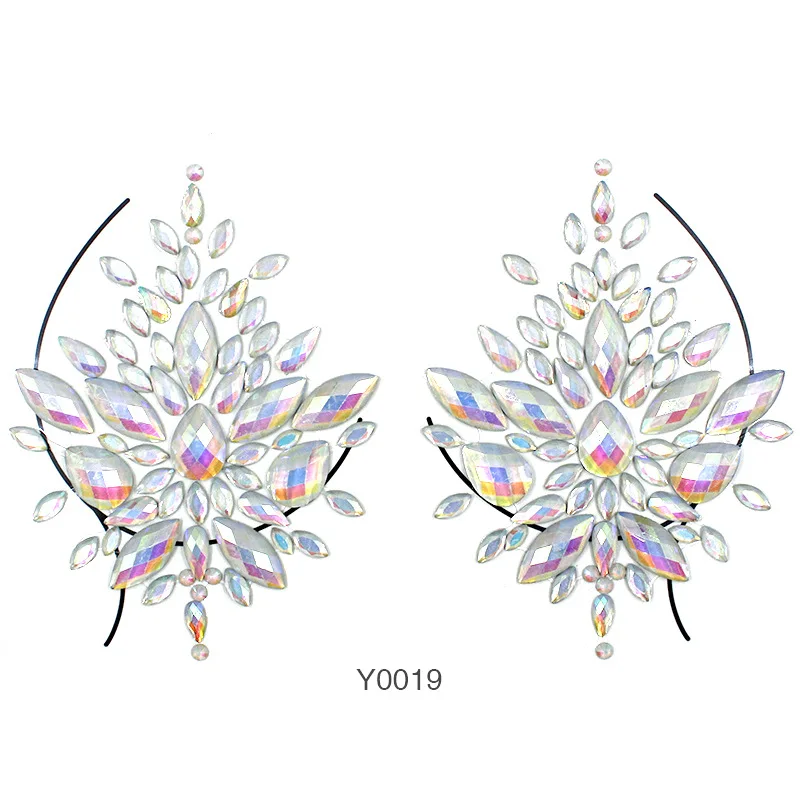 3D с украшением в виде кристаллов на груди Драгоценности временная татуировка