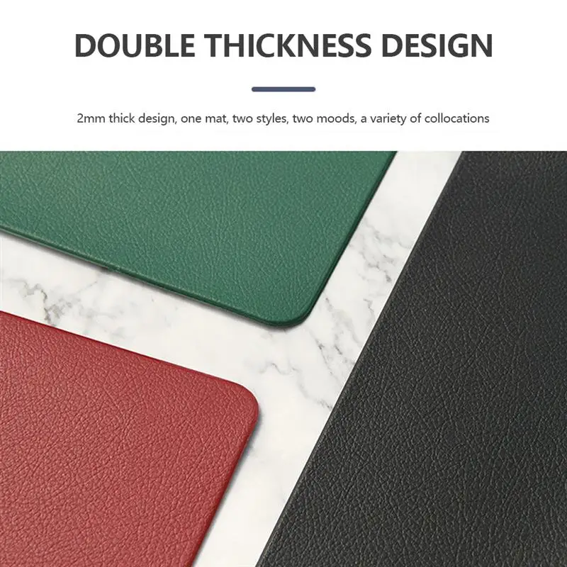 

PU Leather Coaster Placemat for Dining Table Heat insulation Mat Waterproof Rectangle Table Pad Bowl Placemat Kitchen Accessorie