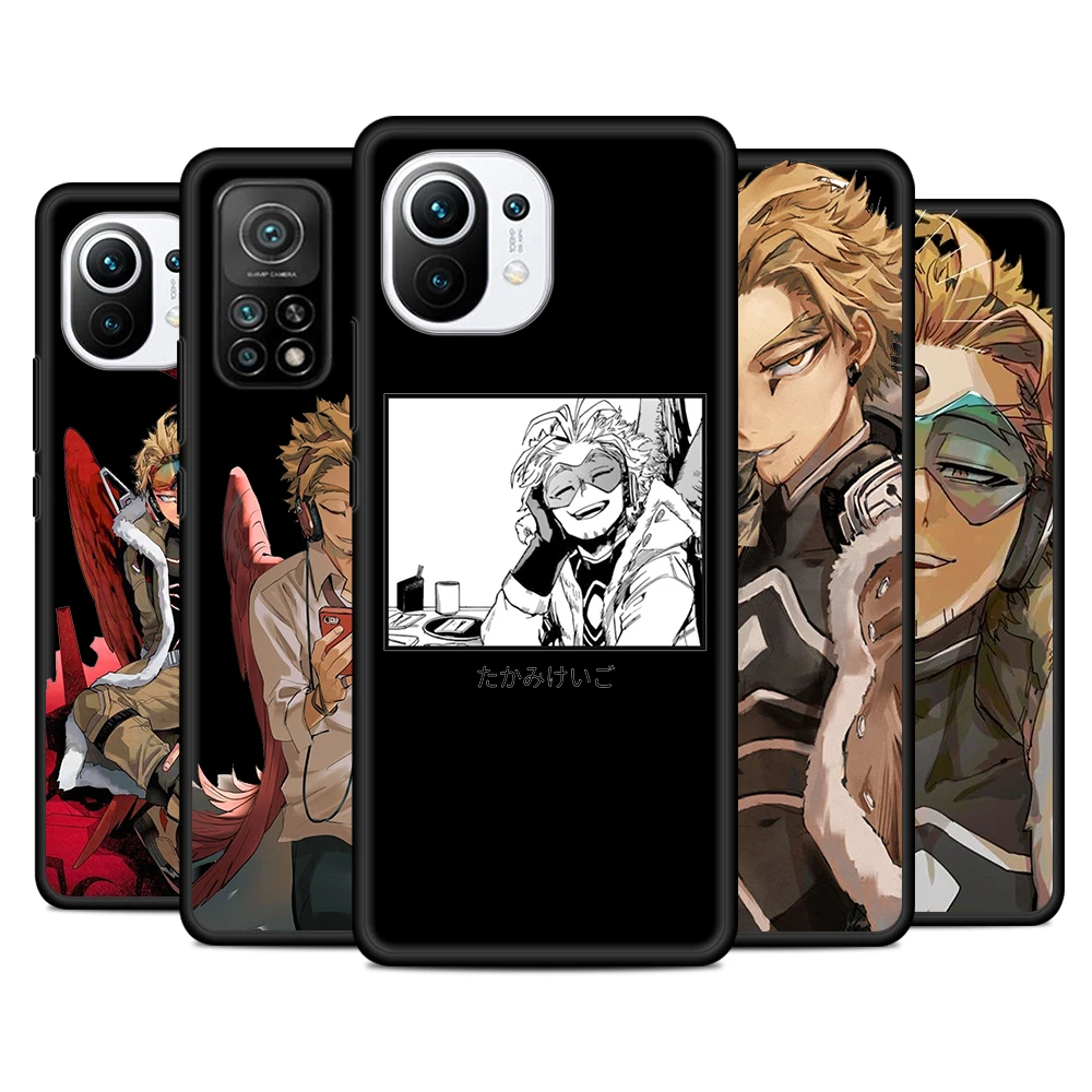 

BNHA Hawks Coat Anime Silicone Cover For Xiaomi Mi 11i 11T 11 10i 10T Note 10 9 9T SE Lite Pro Ultra 5G Phone Case Shell