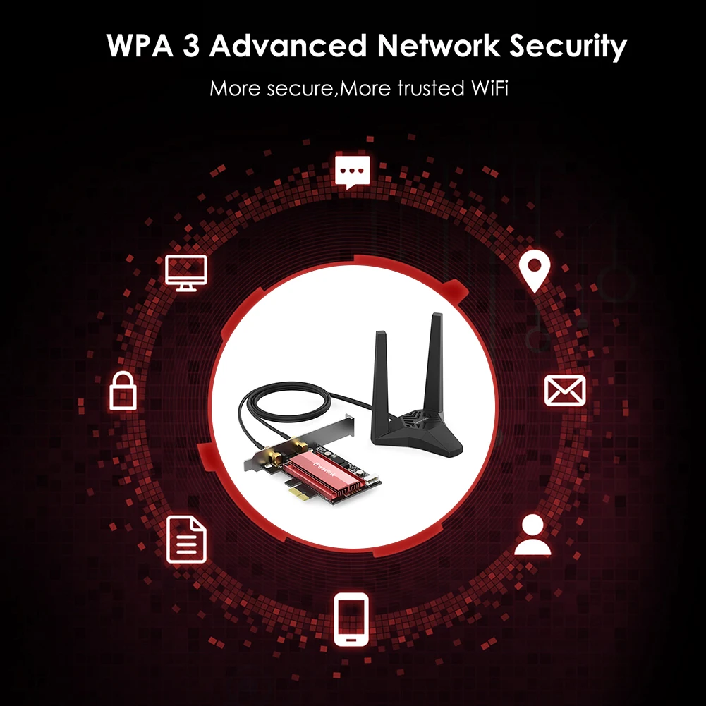 

PCIe WiFi 6 Card 5.1 WLAN Wireless Network Adapter Mini Wireless Network Card with MU-MIMO OFDMA