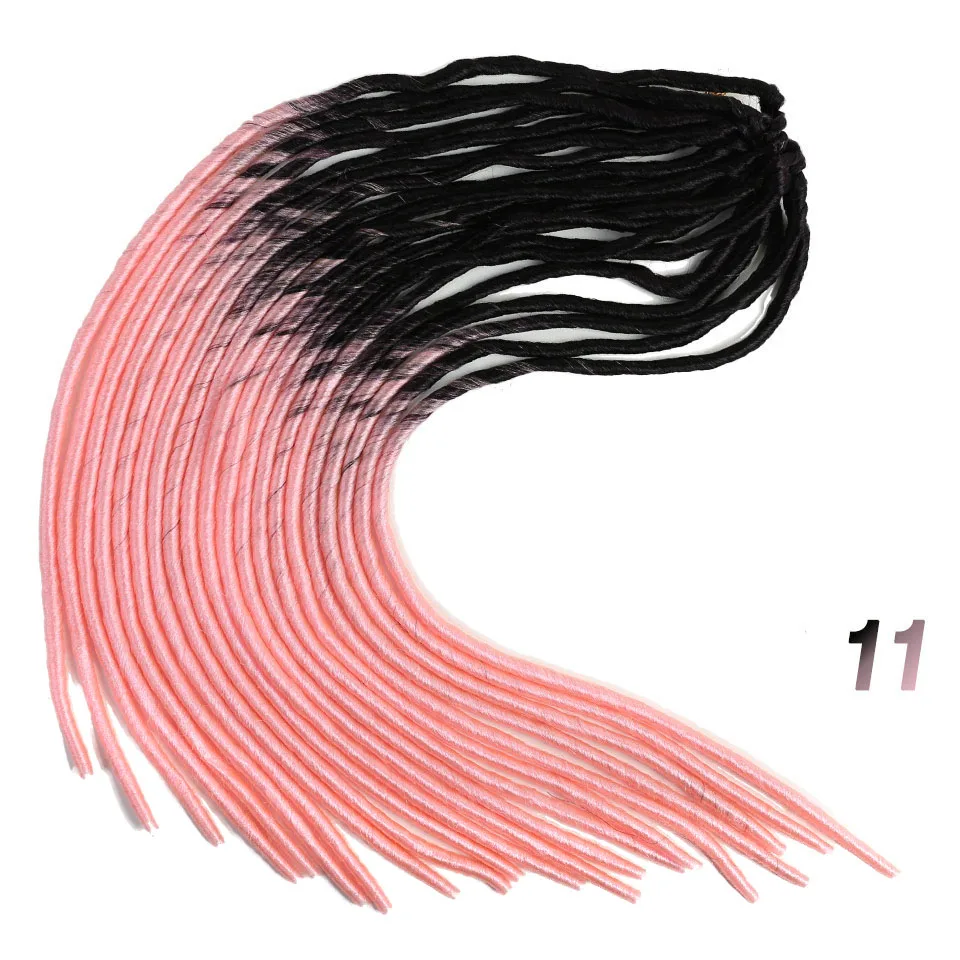 MUMUPI 20 дюймов мягкие дреды вязаные крючком косички Jumbo Dread прическа Ombre цвет синтетический искусственный Locs плетение волос для наращивания - Цвет: T4/27/30