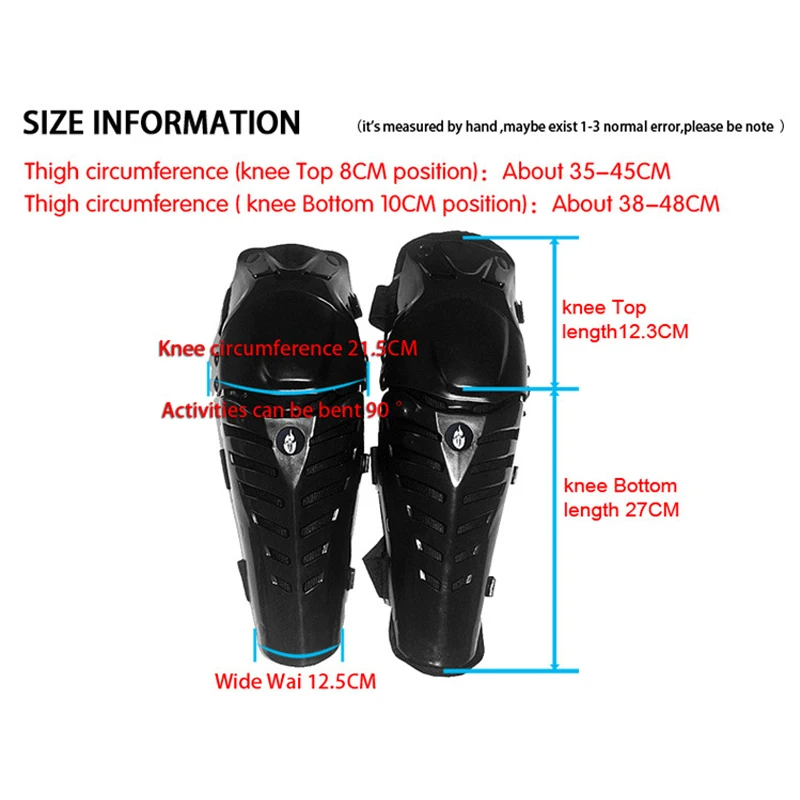 

WOSAWE 1 Pair Men Women Motorcycle Knee Pads Riding Protective Gear Motocross Skiing ABS Leggings Anti-fall Knee Elbow Pads