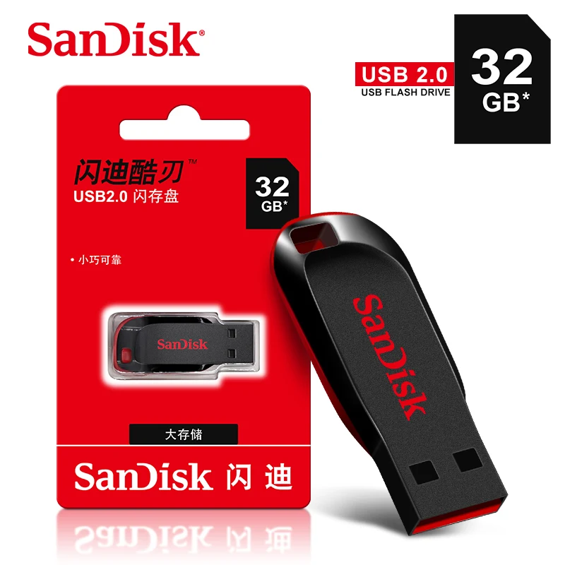 

5PCS Original SanDisk CZ50 Pen Drives 16GB USB flash drive 32GB 64GB USB 2.0 memory stick pendrive Cruzer Blade USB Flash Drive