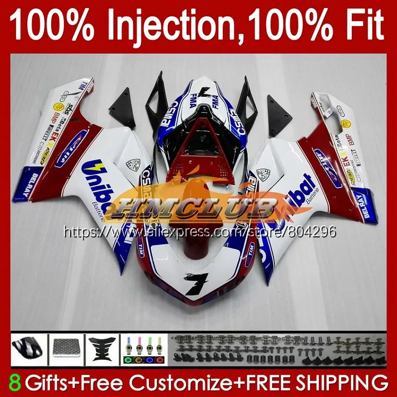 

Инъекция для DUCATI 848 1098 1198 красный белый горячий R S 107No.11 848S 07 08 09 10 11 12 1098S 2007 2008 2009 2010 2011 2012 обтекатель