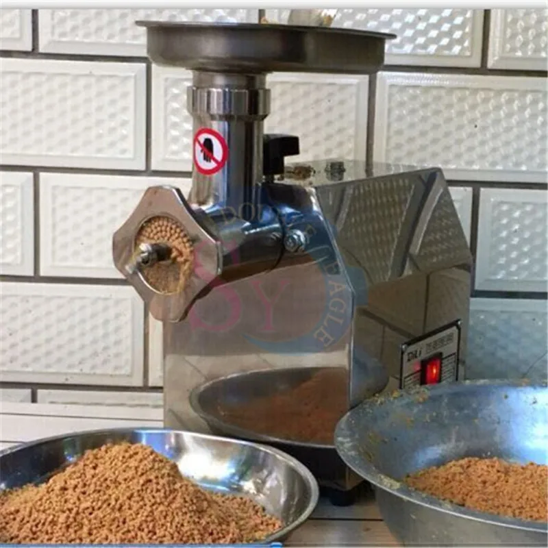 

Stainless steel bird feed pellet making machine/pet fish food extruding machine/electric tortoise fishing bait granulator pill