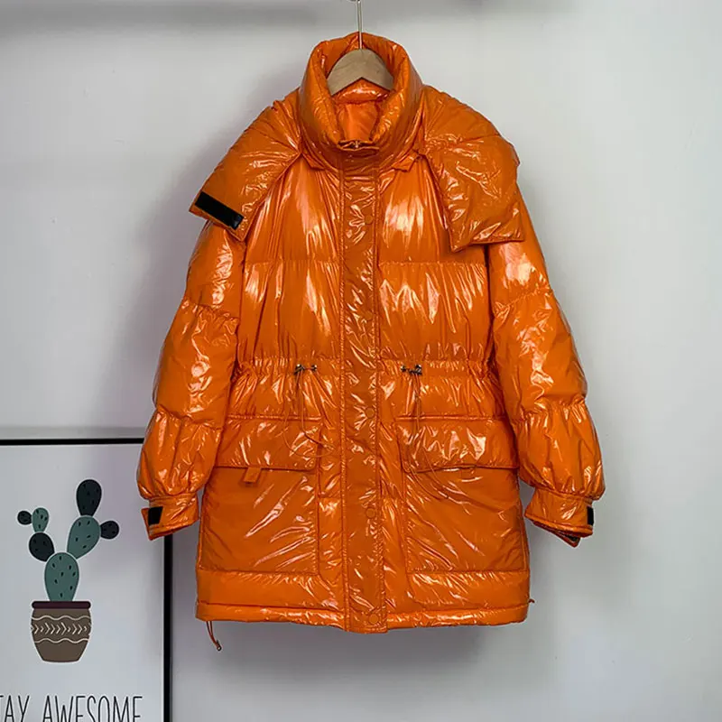 Зимнее пуховое пальто 2021 Женская куртка с капюшоном парка средней длины женская