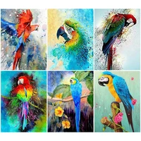5d diy diamond painting watercolor parrot full drill rhinestone embroidery cross stitch kits animal mosaic pictures home decor