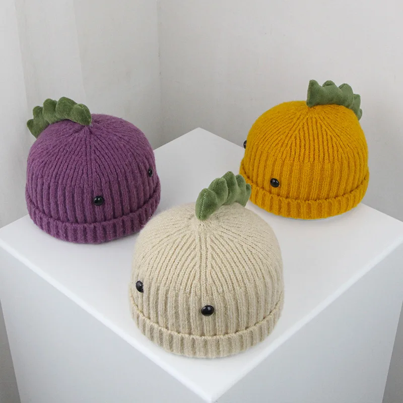 

Baby Hat for Newborn Autumn Winter Warm Knitted Infant Bonnet Cap Cute Cartoon Dinosaur Boy Girl Kids Beanie Caps for 0-3Y New