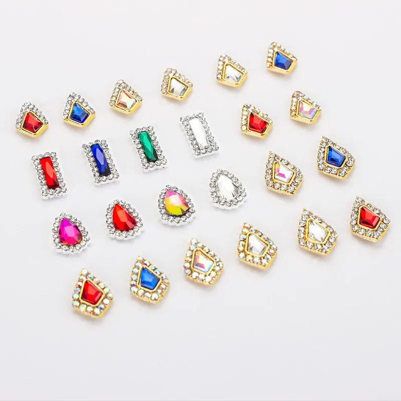 20 шт./лот 3D прямоугольные каплевидные украшения для дизайна ногтей камни стразы
