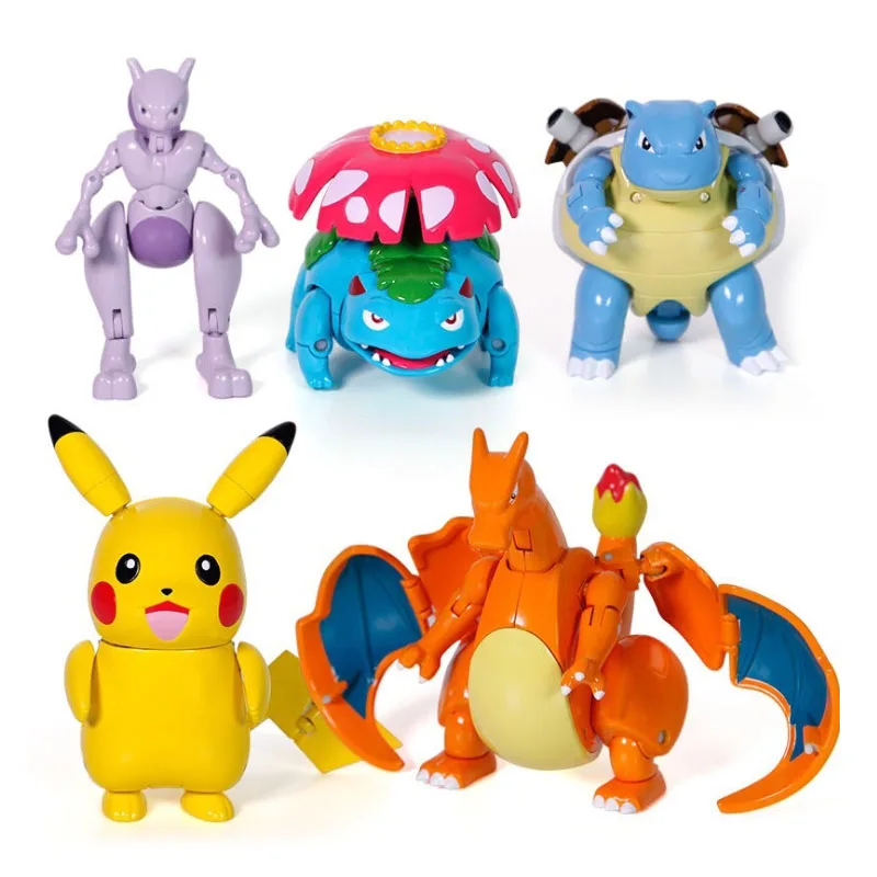 

Pokemon Action Morphing Pokeballs Transformation Toys for Child PIKACHU Charizard Mewtwo Blastoise Venusaur Gyarados Toys Gift