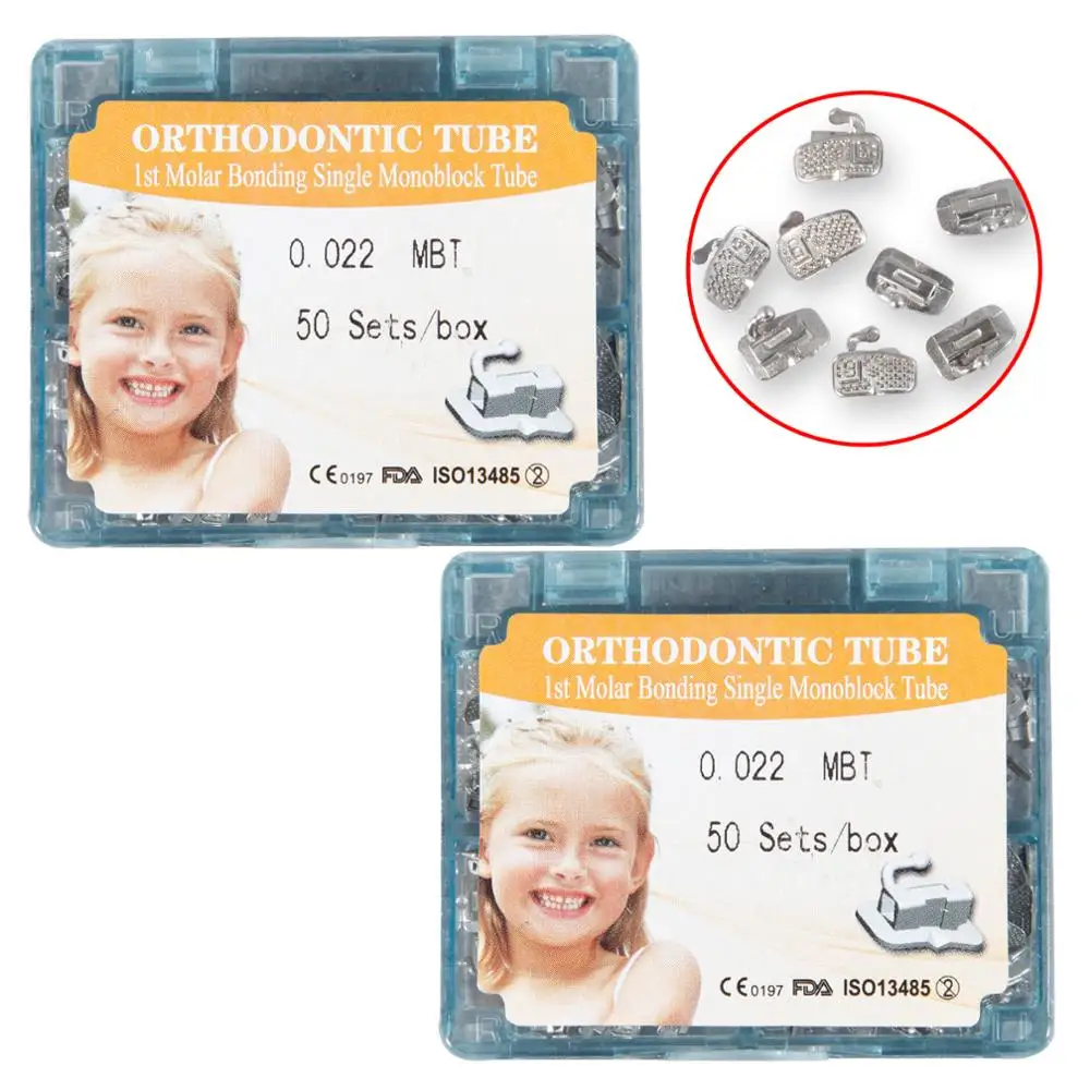 50 наборов стоматологических ортодонтических зубов Buccal Tube 1ST Bondable