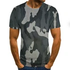Новая камуфляжная Мужская футболка, Летние повседневные топы, рубашка с 3D принтом и круглым вырезом, модная футболка с графическим рисунком, Мужская искусственная уличная одежда