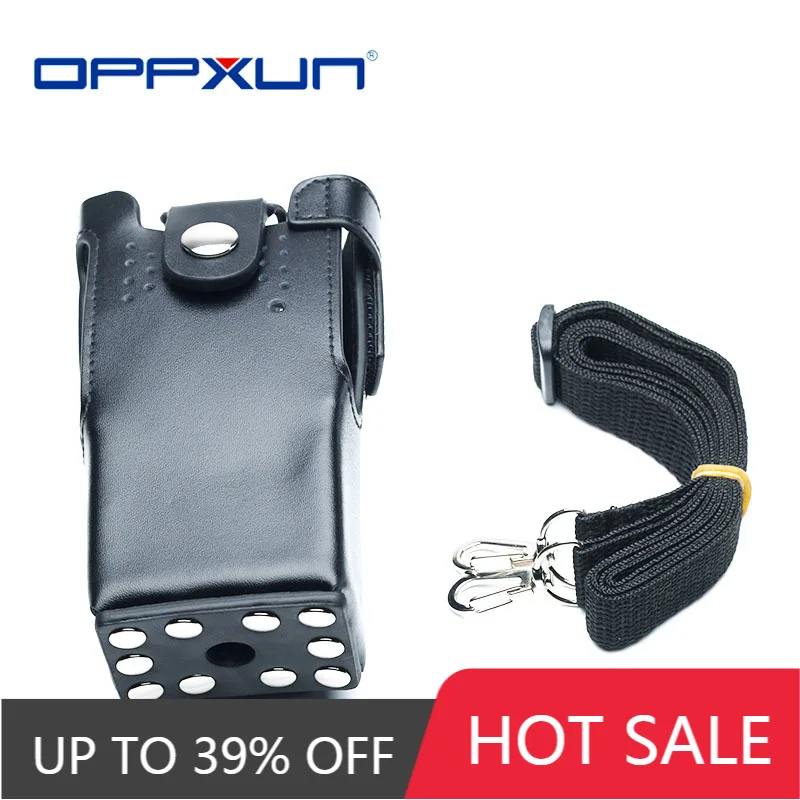 OPPXUN для Motorola Radio GP328 кожаный чехол переноски сумка держатель с ремешком GP340 GP360 GP380