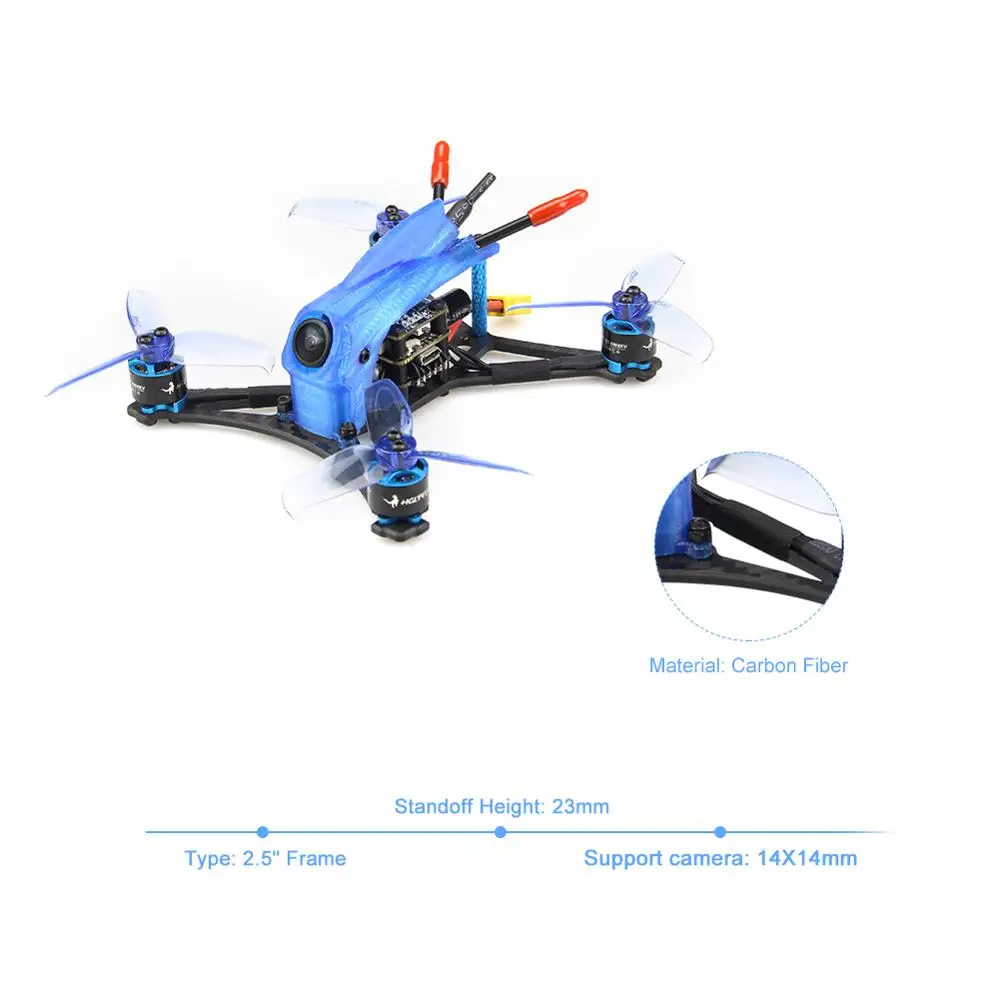 Гоночный Дрон HGLRC petrel120 Pro PNP 2 5 дюйма зубочистка FPV с бесщеточным Мотором 6000 кв FD13A 4