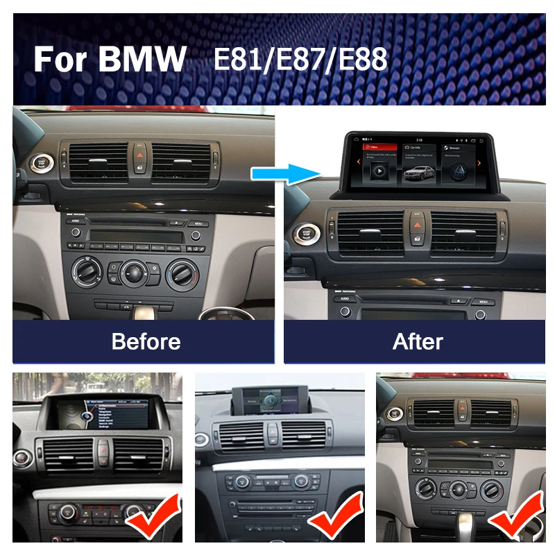 Автомобильный мультимедийный плеер Qualcomn Snapdragon 2 Din Android для BMW 1 серии 120i E87 E81 E82 E88