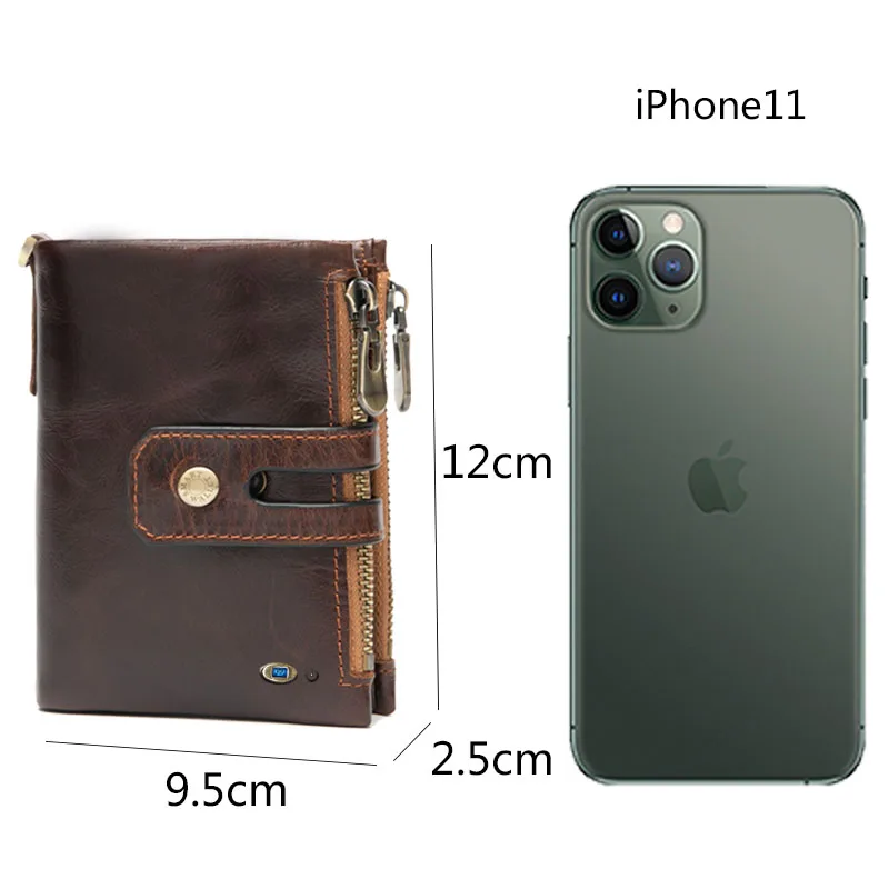 Умный мужской кошелек из натуральной кожи портмоне маленький мини держатель для