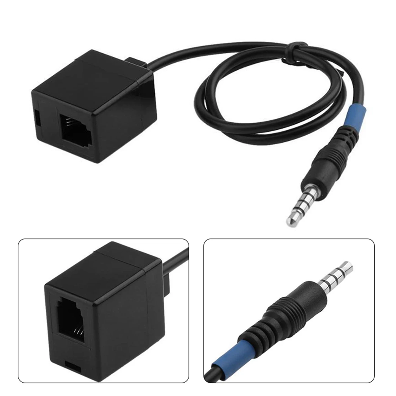 

3.5mm Male Jack to RJ9 4P4C Female Converter Audio Extension Wire Cord Adapter For Telephone Cable