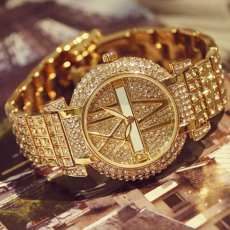 

2019 luxus Diamant Frauen Uhren Mode Edelstahl Armband Armbanduhr Frauen Design Quarzuhr Uhr relogio feminino