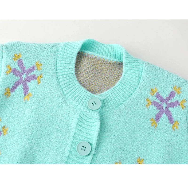 Женский кардиган вязаный модный свитер в Корейском стиле с цветочным принтом для