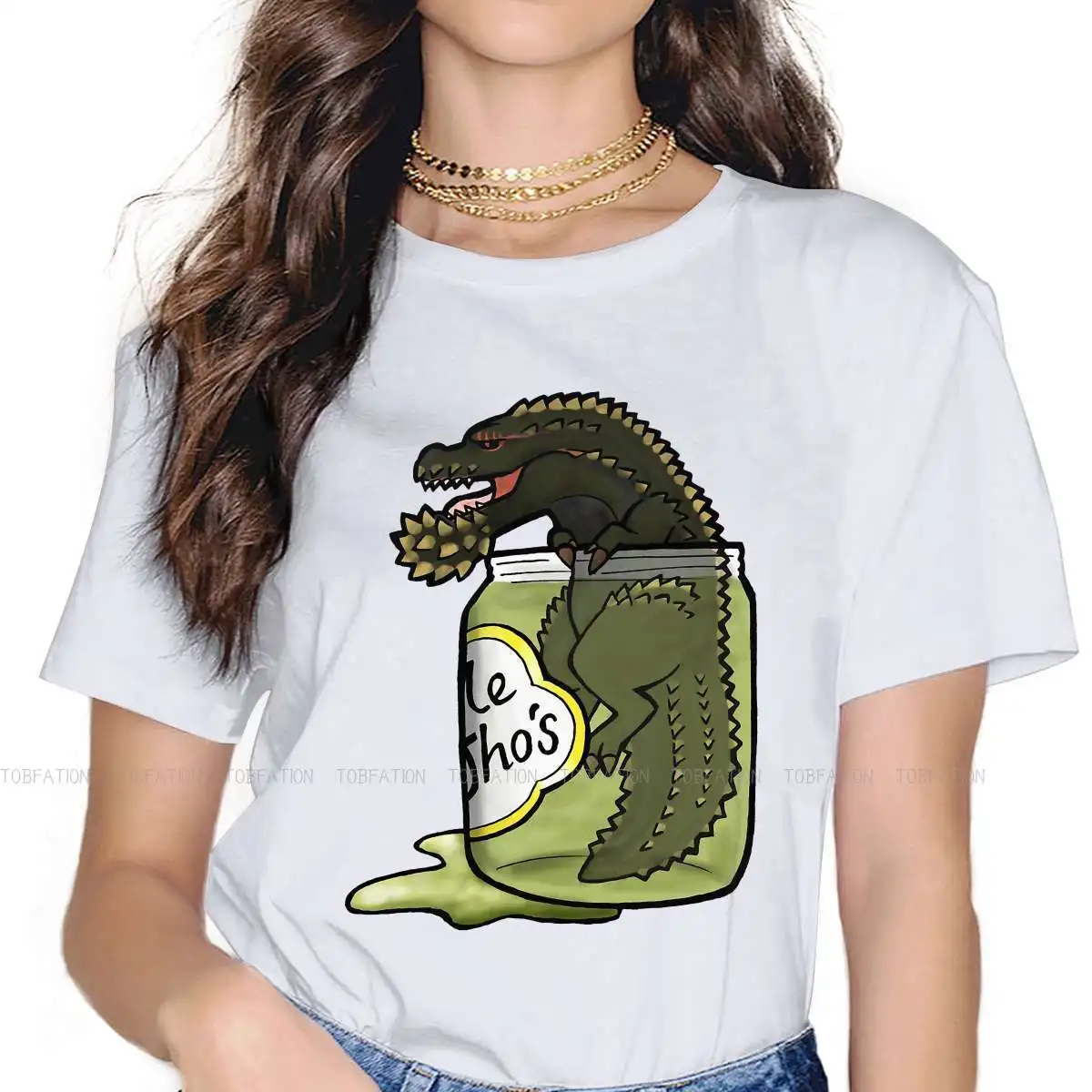 

The Terrifying PickleJho Sweet Girls Women T-Shirt Monster Hunter Game Blusas Harajuku Casual Short Sleeve Vintage Oversized Top