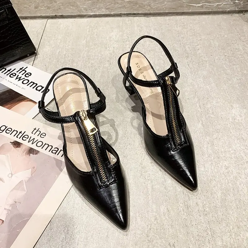 

Summer High Heels High Heel Sandals Ladies High Heels Classic Slip-on Shoes Sexy Women Party Shoes Zipper Design Women Sandals