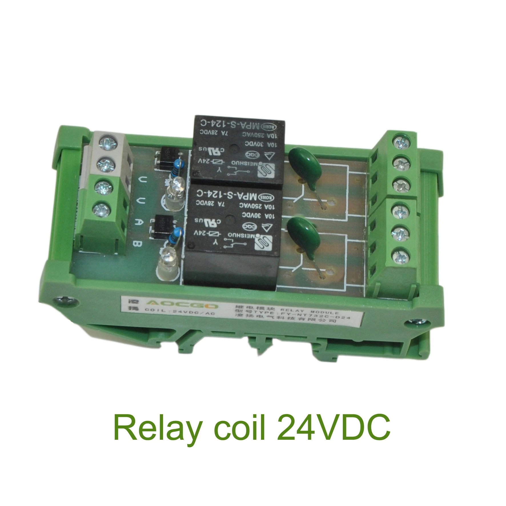 2 канальный релейный модуль на DIN рейку T73 24 В переменного/постоянного тока (50 шт.) +
