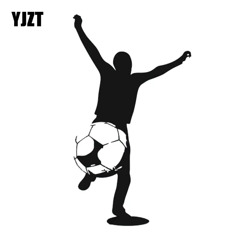 

YJZT 9.8M*17.4CM Football Sport Fan Champion Decorate Pattern Vinyl Decal Car Door Car Sticker Black/Silver C31-0245