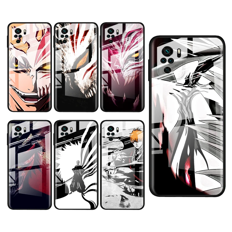 

Tempered Glass Cover Anime Bleach ichigo For Xiaomi Redmi Note 10 10S 9T 9S 9 8T 8 7 Pro Max Shockproof Phone Case