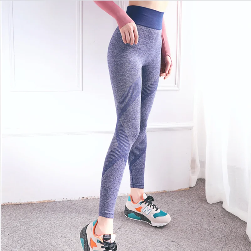 Women's yoga pants high waist tight-fitting hips sexy sports running quick-drying fitness pants belly peach hips