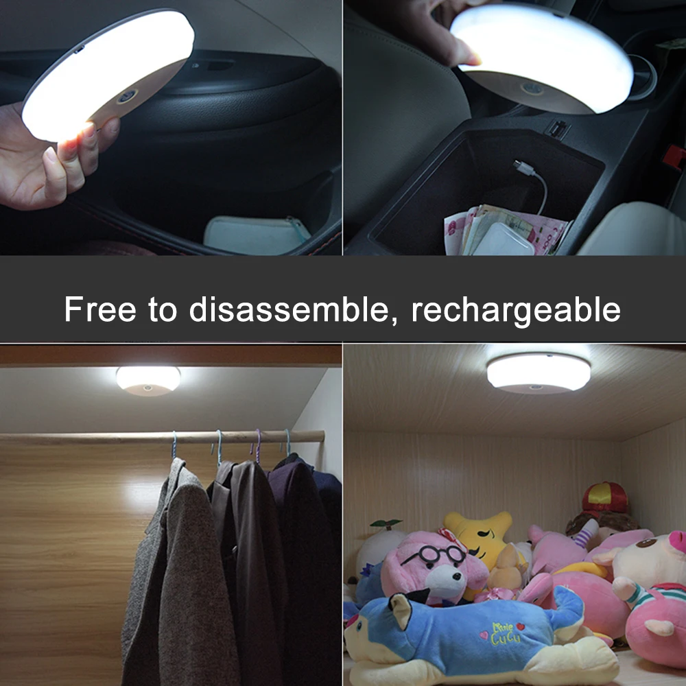 

Universal USB Charging Car Reading Light LED Interior Lamp Ceiling Lamp Rechargeable Wireless LED Easy To Install Night Light