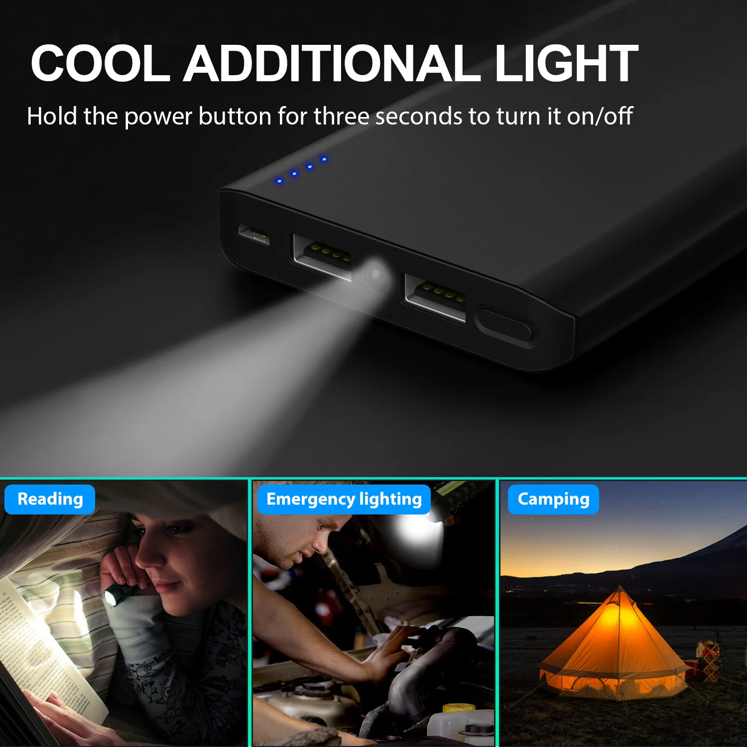INIU 13000mAh 2.4A power Bank двойное Портативное зарядное usb-устройство power bank для iPhone X Xiaomi Mi телефон повербанк внешний аккумулятор