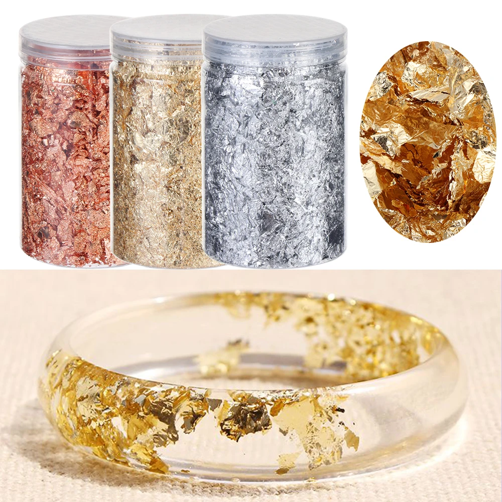 Формы для смолы 3/5/10 г наполнения золотые хлопья Золотой лист Золотая фольга