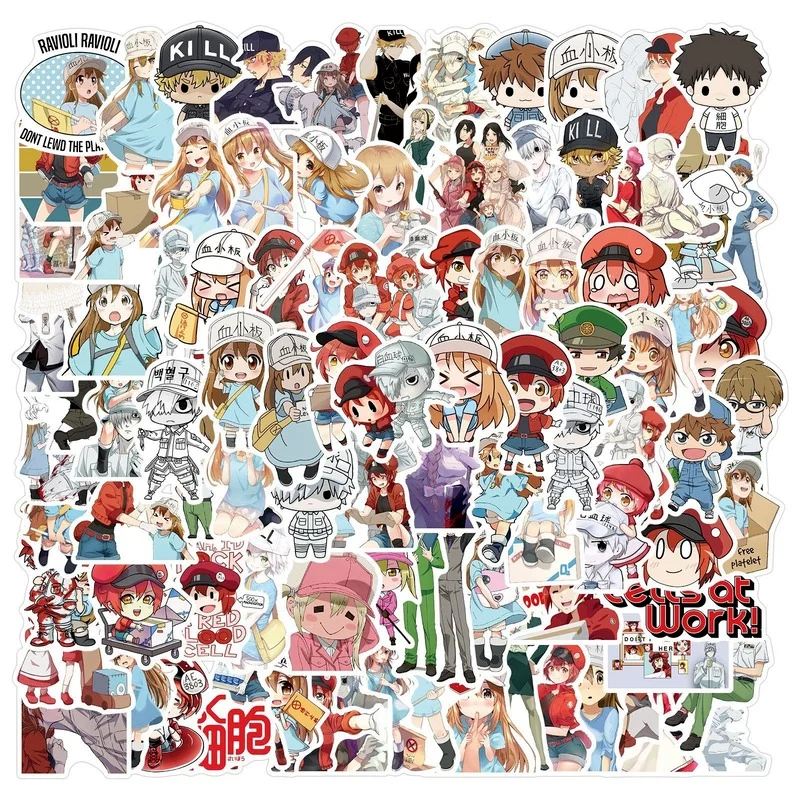 

10/50/100PCS Cartoon Animation Work Cell Stickers Diy Personalized Decoration Laptop Luggage Waterproof Stickers Classic Toys