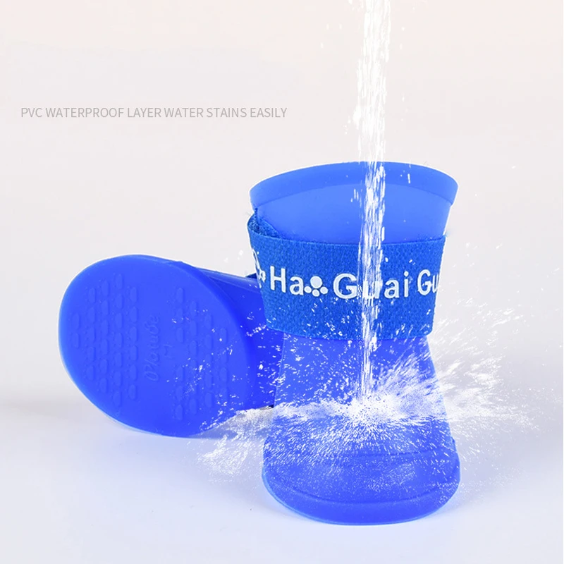 4 шт./компл. резиновая нескользящая водонепроницаемая обувь от дождя для собак и