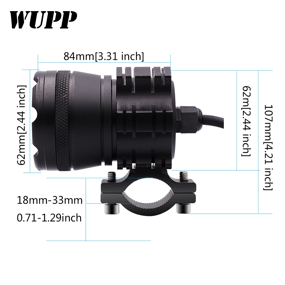 

WUPP 1PC Motorcycle 30W Aluminum Alloy External LED Headlights With Explosion-Proof Net waterproof And Strong Light Headlights