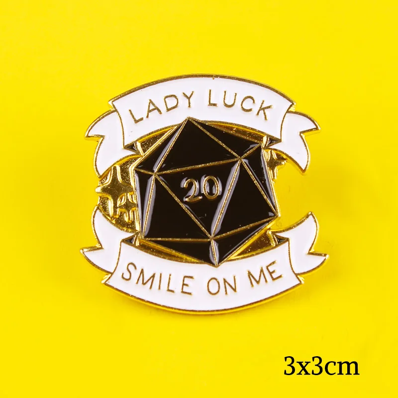 Эмалированная булавка для подземелья и дракона D20 DnD 20 двусторонняя игра в кости
