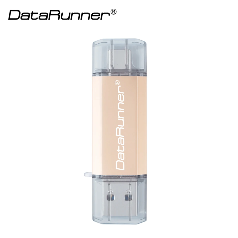 Золотой USB флеш-накопитель DataRunner type C 128 Гб OTG флеш-накопитель 16 ГБ 32 ГБ 64 ГБ 256 ГБ 512 ГБ флеш-накопитель Высокоскоростной USB 3,0 карта памяти - Цвет: Золотой