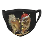 Маска для лица с подсветкой Померанской собаки, неодноразовая маска против смога для рождества, защитный респиратор для рта