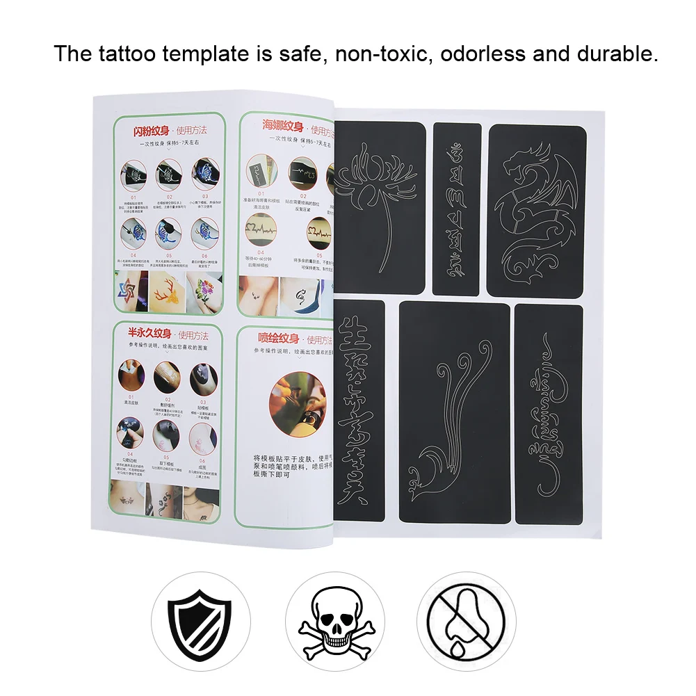 358 узоры аэрография блеск тату трафарет Для женщин Детский рисунок шаблон