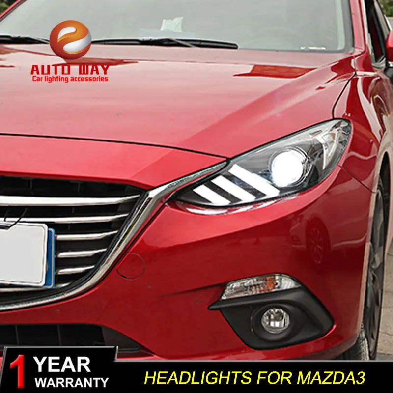 Чехол для Mazda 3 mazda3 Axela 2014 2015 2016 фары светодиодные M3 DRL Объектив Двойной Луч