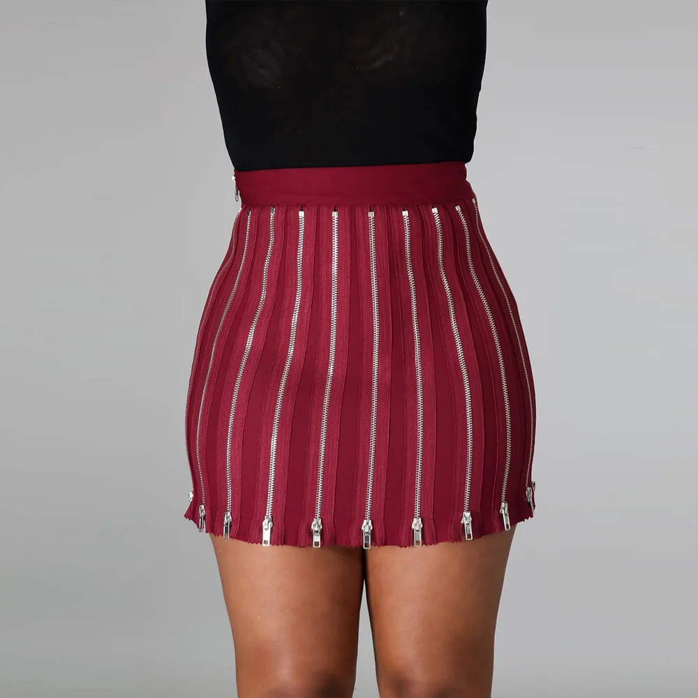 

Zipper design short skirt a-line pleated skirt women