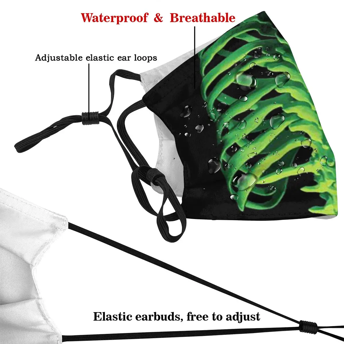 

Skeleton Rib Cage Halloween Dust Mask with PM2.5 Filter Activated Carbon for Adult Facemask Mouth Reusable